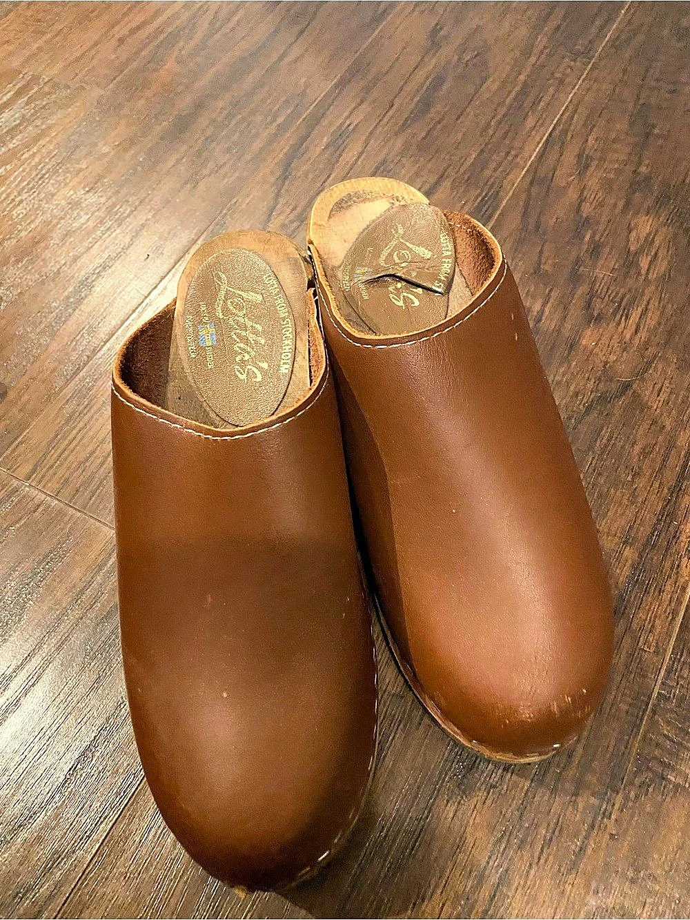 Lotta from Stockholm Classic Clog Brown Leather-Look Mules EU 40